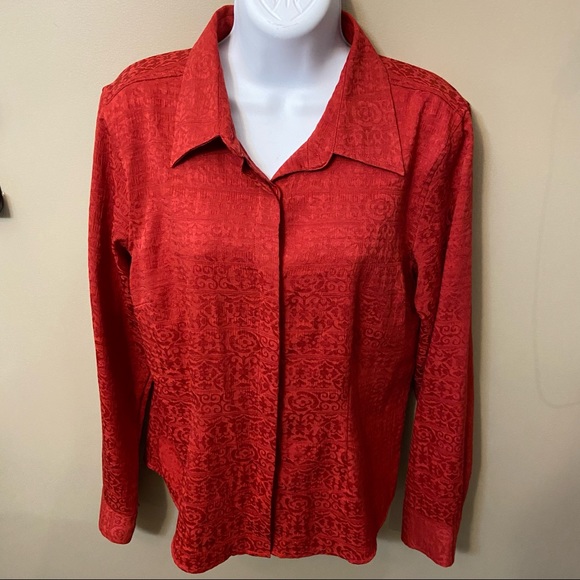 Christopher & Banks Womens Dressy Red Blouse - Excellent Condition size M - Picture 1 of 5